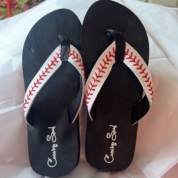 Womens’s baseball thong flip flop - Picture 2 of 4